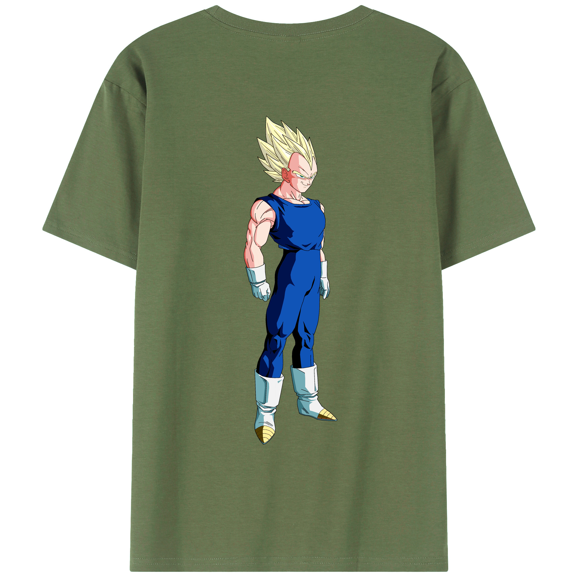 （画像用） ドラゴンボール ベジータ四世（Bejīta Yonsei）DRAGON BALL Vegeta IV 綿100％ メンズ半袖Tシャツ（バックプリント） 通気性